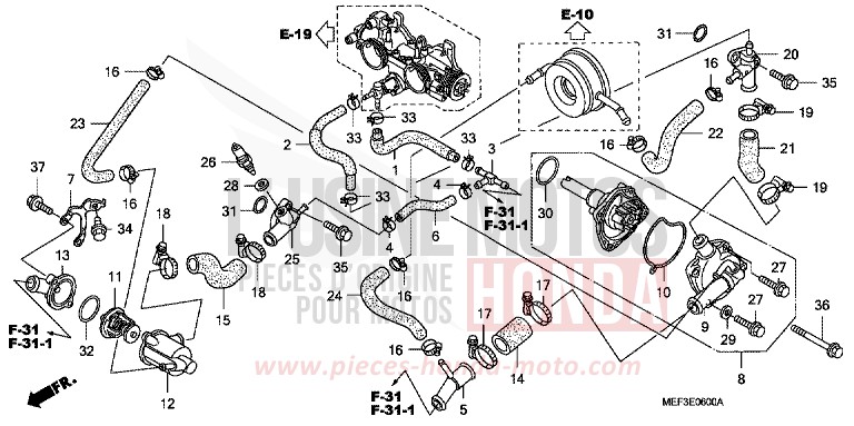 POMPE A EAU de SW-T400 ABS PEARL COSMIC BLACK (NHA64) 2009
